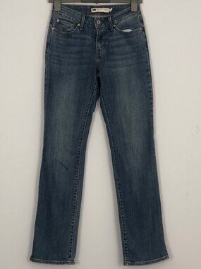 Levi's Bold Curve Straight Jeans Women’s 4/27 Classic Rise Blue Denim Mid Rise